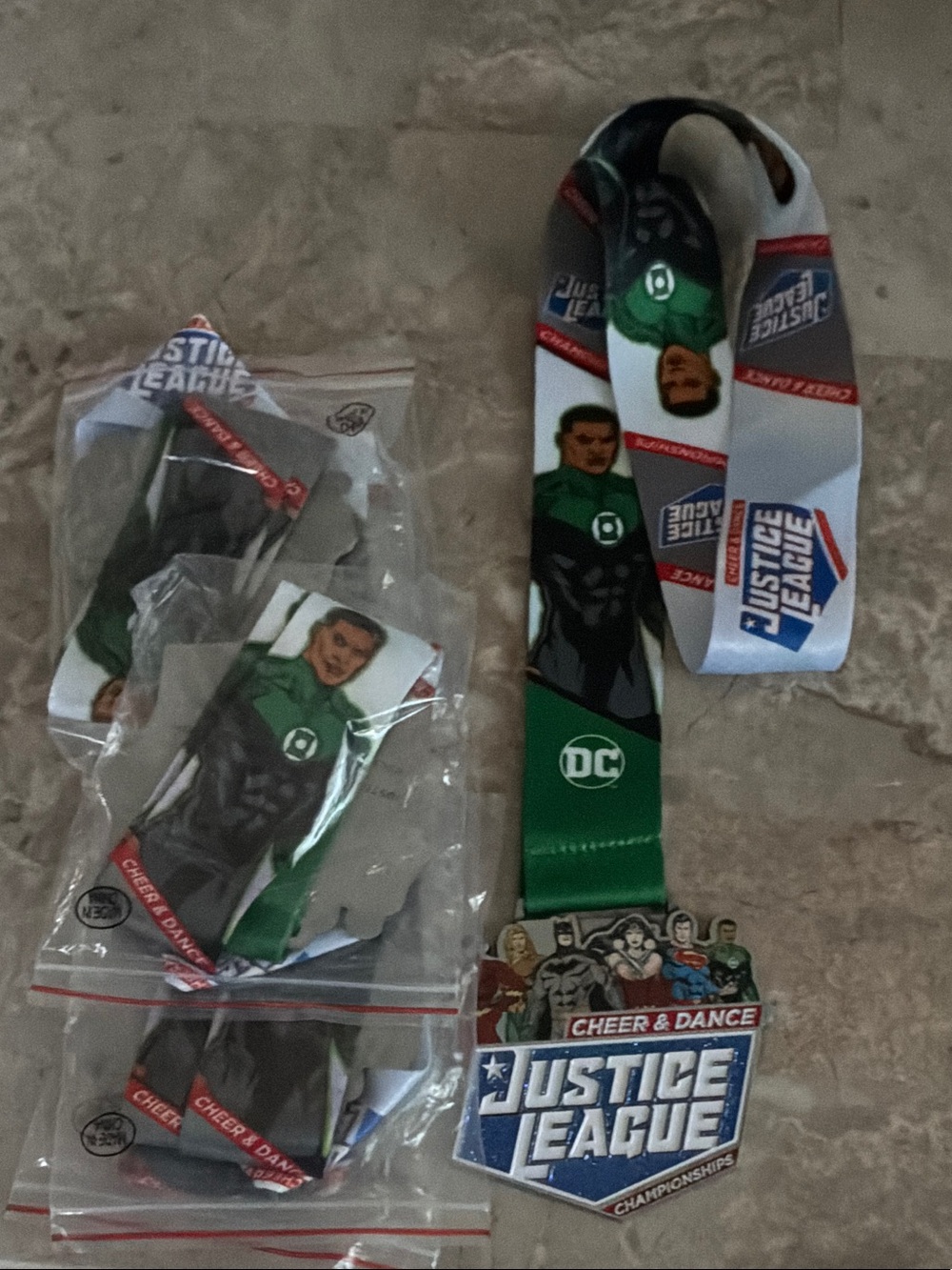 Six Justice League Green Lantern Dance Cheer Medals